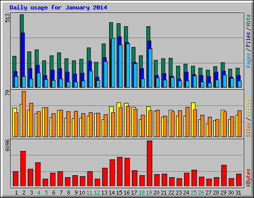Daily usage for January 2014