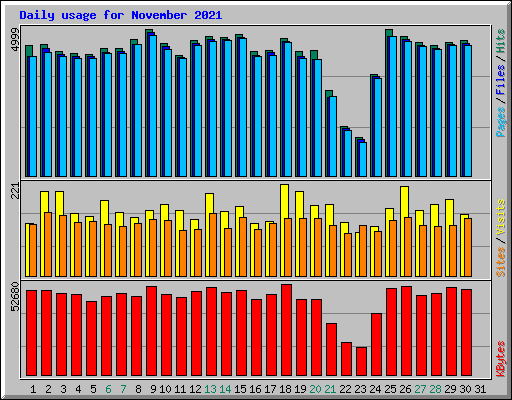 Daily usage for November 2021