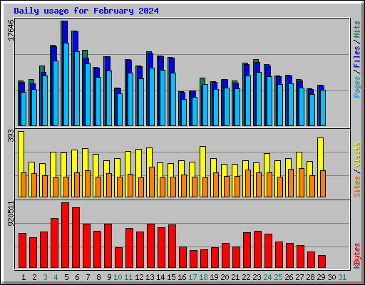 Daily usage for February 2024