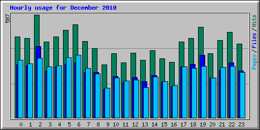 Hourly usage for December 2010