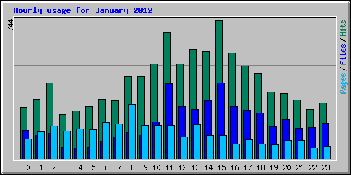 Hourly usage for January 2012