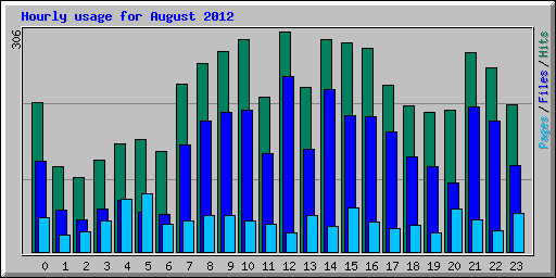 Hourly usage for August 2012