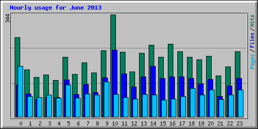 Hourly usage for June 2013