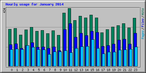 Hourly usage for January 2014