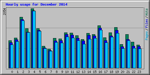 Hourly usage for December 2014