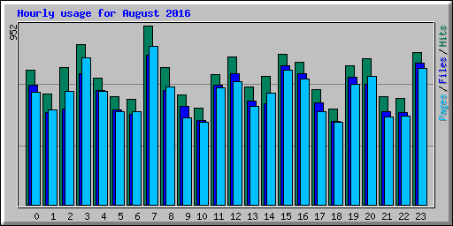 Hourly usage for August 2016