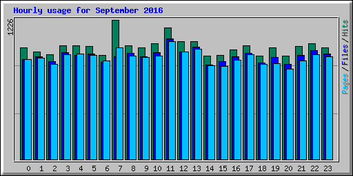 Hourly usage for September 2016