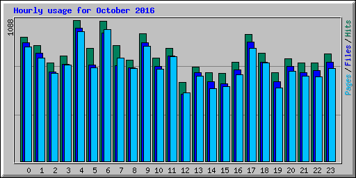 Hourly usage for October 2016