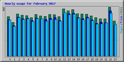 Hourly usage for February 2017