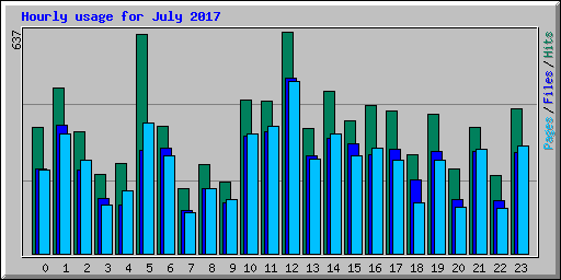 Hourly usage for July 2017