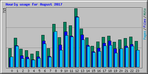 Hourly usage for August 2017