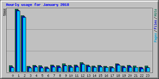 Hourly usage for January 2018
