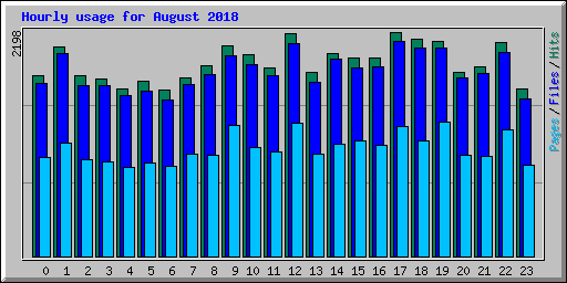 Hourly usage for August 2018