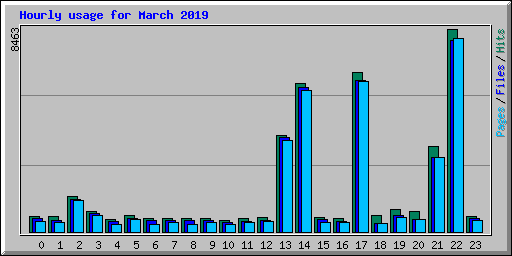Hourly usage for March 2019