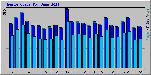 Hourly usage for June 2019