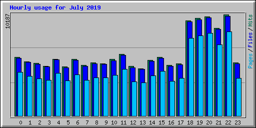 Hourly usage for July 2019