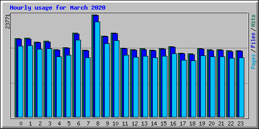 Hourly usage for March 2020