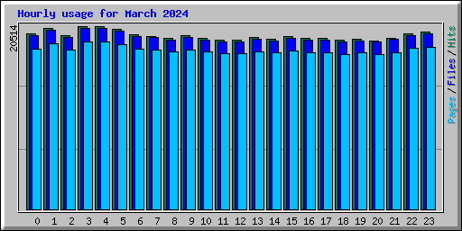 Hourly usage for March 2024